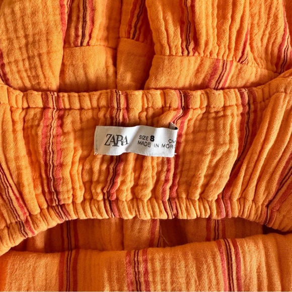 ZARA Girls Textured Striped Cut-Out Dress – Size 8 - Picture 5 of 6